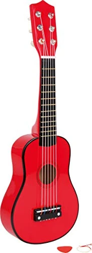 small foot 3306 Gitarre, rot aus Holz, Musikinstrument für Kinder, inkl. Plektron, ab 3 Jahren