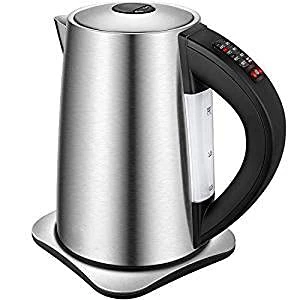 Wasserkocher, 2200W Wasserkocher mit Temperatureinstellung, 6 Programmierbare Temperaturregelung mit Auto-Start und Warmhalten, Wasserkocher Edelstahl, 1.7L, Überhitzungsschutz