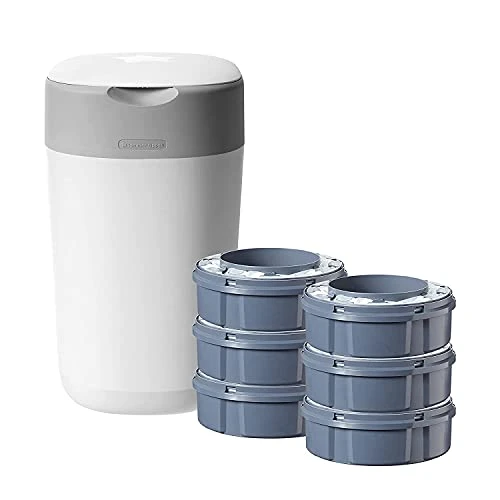 Tommee Tippee Twist and Click Advanced Windeleimer Starter Set, umweltfreundliches System mit 6x Nachfüllkassetten mit nachhaltig gewonnenem antibakteriellem GRÜNFILM