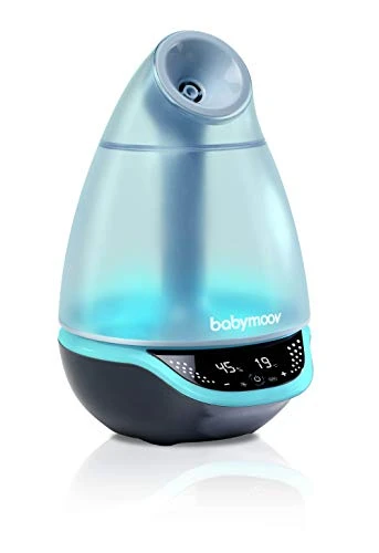Babymoov Hygro Plus, digitaler Luftbefeuchter mit Nachtlicht (7 Farben), automatische Feuchtigkeitsregelung, Vernebler für ätherische Öle