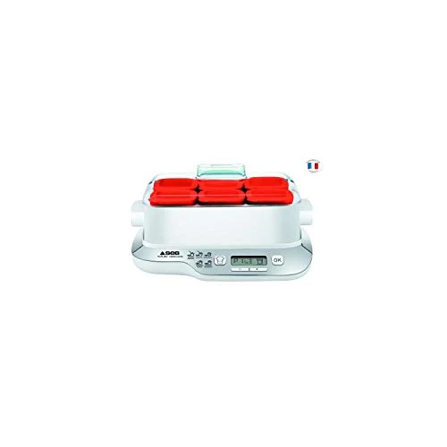 Seb YG660100 Yaourtière Multi Délices Express 6 Pots 600W Rouge et Blanc