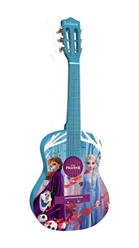 Lexibook K2000FZ Disney Frozen Die Eiskönigin ELSA Akustikgitarre hölzern, Lernanleitung enthalten, Blau/Lila, Bleu/Violet
