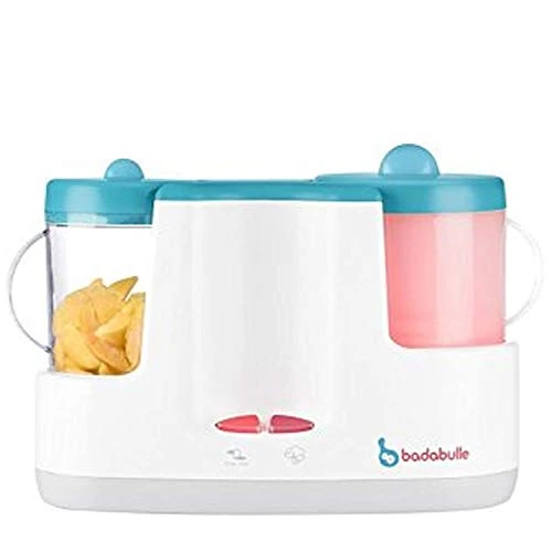 Badabulle Baby Station 4-in-1 Babynahrungszubereiter, Dampfgaren, Mixen, Erwärmen von Fläschchen und Babybrei, Auftauen