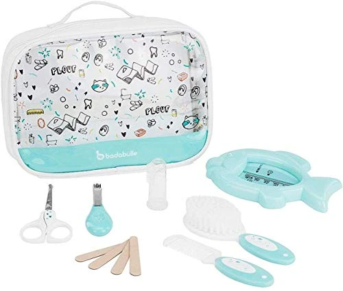 Badabulle Baby Splash Pflegeset, 7-teilig, mit extraviel Platz für weitere Pflegeartikel, transparent