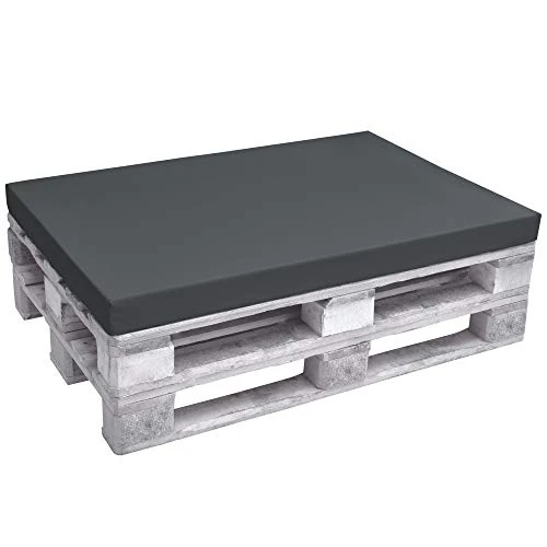 Beautissu Palettenkissen ECO Pure Sitzkissen Palettenauflage Palettenpolster für Europaletten 120x80x8 cm in Graphit-Grau & div Farben wählbar