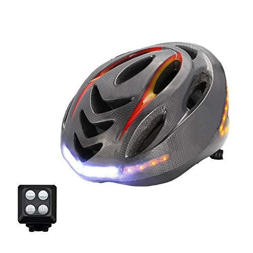 GWJ Casque De Vélo Intelligent avec Télécommande sans Fil pour Clignotants, Étanche IP55, Chargement USB, De La Batterie Jusqu'à 6 Heures - Casque De Cyclisme Certifié CPSC Et CE