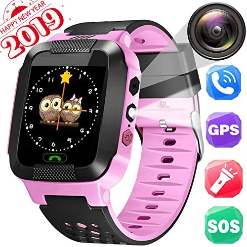 Enfants Smartwatch, GPS Locator, montre pour appareil photo, SOS, réveil, matériel écologique, jeu de mathématiques, suivi du locus historique, téléphone intelligent pour les écoliers de 3 à 14 ans