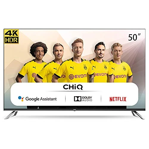CHIQ 50 Pouces, Android 9.0 Smart TV, U50H7A, 4K, WiFi, Bluetooth, Google Play Store, Google Assistant, Chromecast bulit-in, Netflix, Video, Youtube