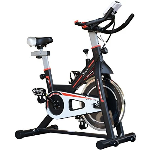 Homcom Heimtrainer Cardio Fahrrad Fahrrad Fahrrad Multifunktion Sattel und Lenker verstellbar Schwarz Rot Weiß 44