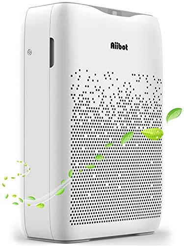 Aiibot Luftreiniger mit H13 Hepa und Aktivkohlefilter für Wohnung Schlafzimmer, Ionisator Timer,55 ㎡,Leise Schlafmodus,Luftfilter gegen Staub,Rauch, Gerüche, Allergene, Pollen und Tierhaare (EPI188)