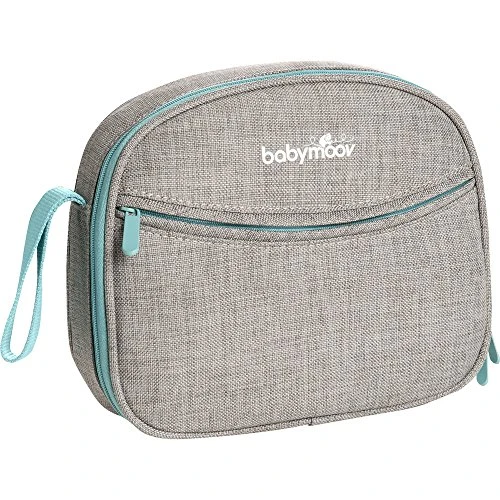Babymoov Baby-Kulturtasche - Pflege-Set, für Babys, 9-teilig, mit digitalem Fieberthermometer, Nasensauger, blau-türkis