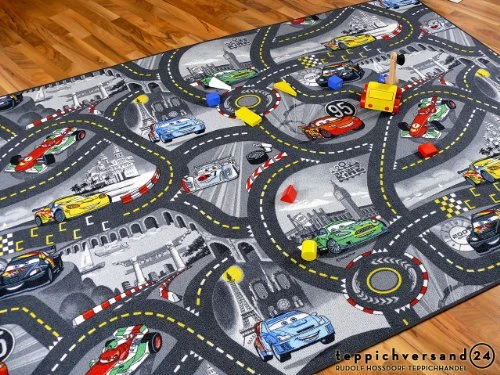 Snapstyle Spiel Kinderteppich Disney Cars Grau in 24 Größen